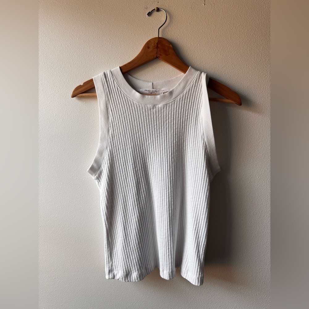 Project Social T Los Angeles White Ribbed Tank